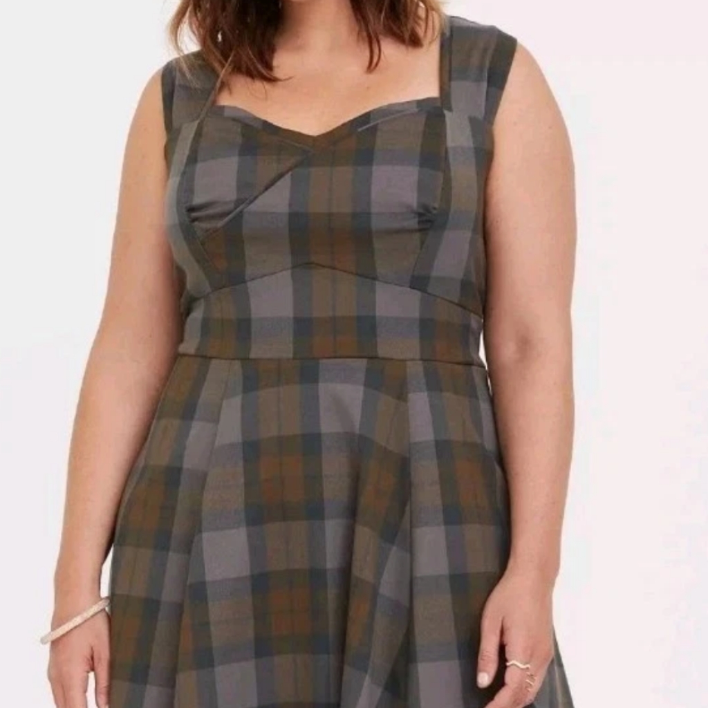 Torrid Outlander Series Tartan Wrap Bodice Swing Dress Woman Plus 24w Plaid Nwt